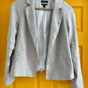 RW Co Women's Cream Linen Blazer Jacket